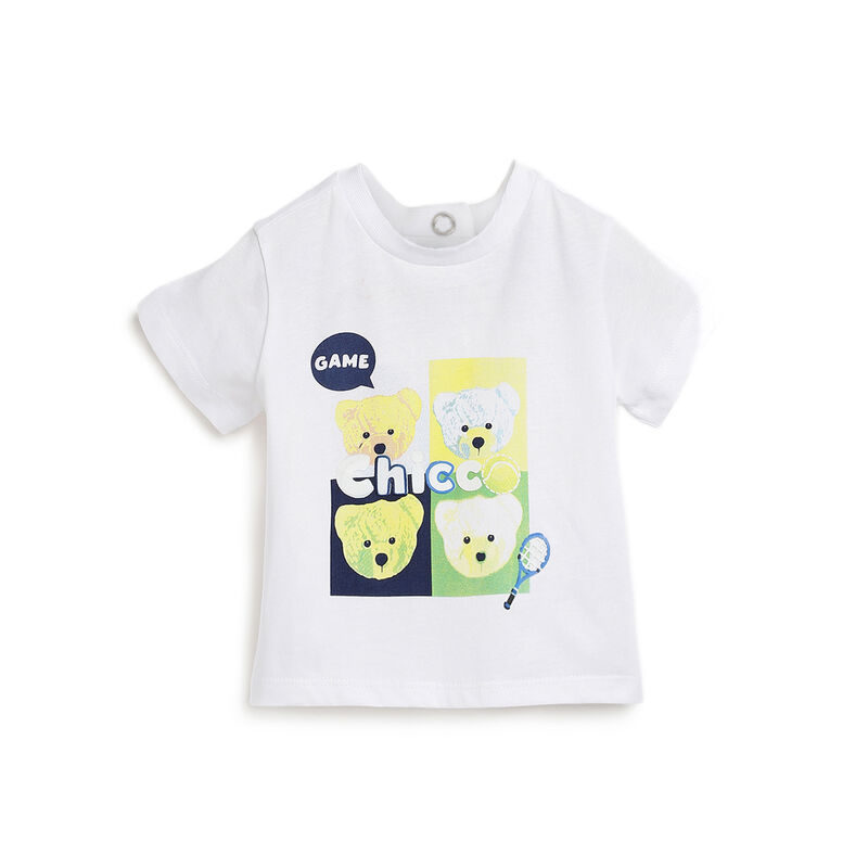 Boys White & Yellow Graphic Printed T-Shirt image number 0